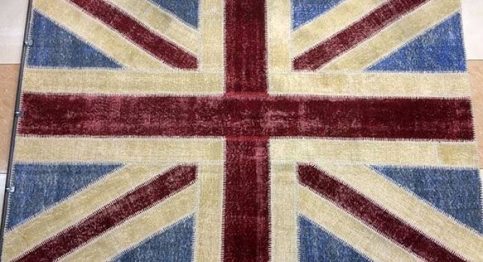 Ковер винтажный ручной работы Британский флаг Vintage Flag Patchwork 230315