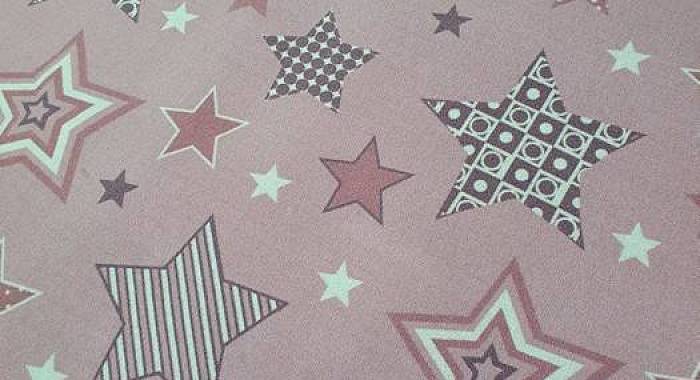 Детский ковер-палас ЗВЕЗДЫ СИЯЮТ-A розовый