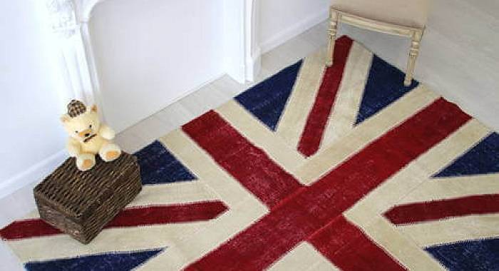 Ковер винтажный ручной работы Британский флаг Vintage Flag Patchwork 22228