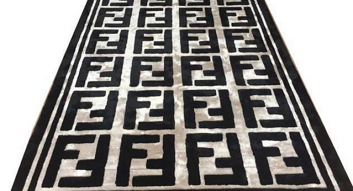 Ковер ручной работы FENDI-5 черно-жемчужный