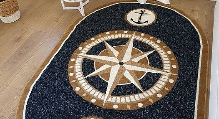 Ковер Морской ОВАЛ темно-синий 